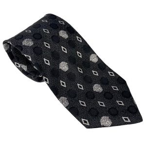 RARE VERSACE 100% Silk Gianni Versace Medusa Head Black & Gray Tie Made in Italy
